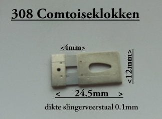 nr. 308 Comtoise klok slingerveer, Duits fabricaat. € 9,00, Ophalen of Verzenden