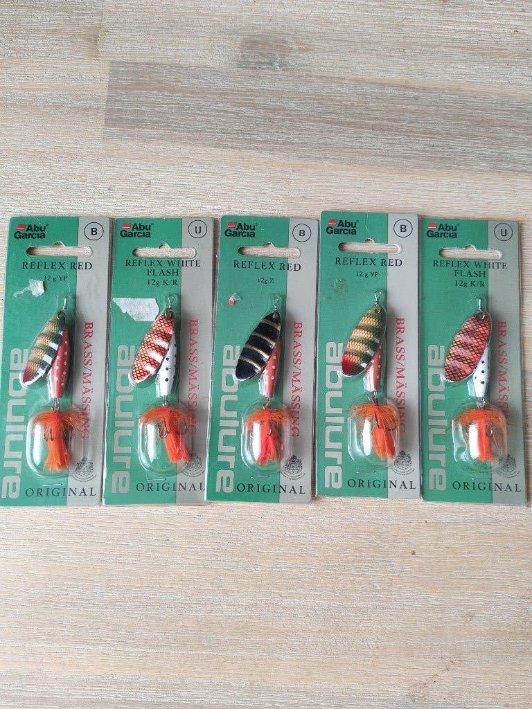 5 x Abulure Reflex Red spinners 12 gr. ( kunstaas ) nieuw!, Ophalen of Verzenden, Nieuw, Overige typen