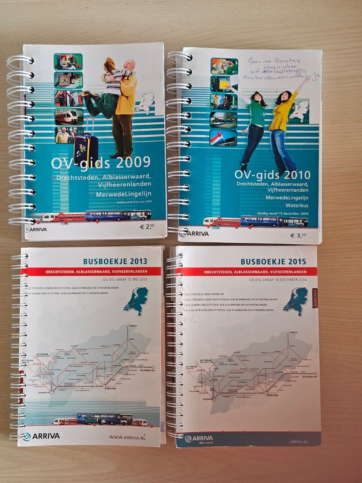 4 dienstregelingen van openbaarvervoerbedrijf Arriva, Ophalen of Verzenden, Zo goed als nieuw, Trein, Boek of Tijdschrift