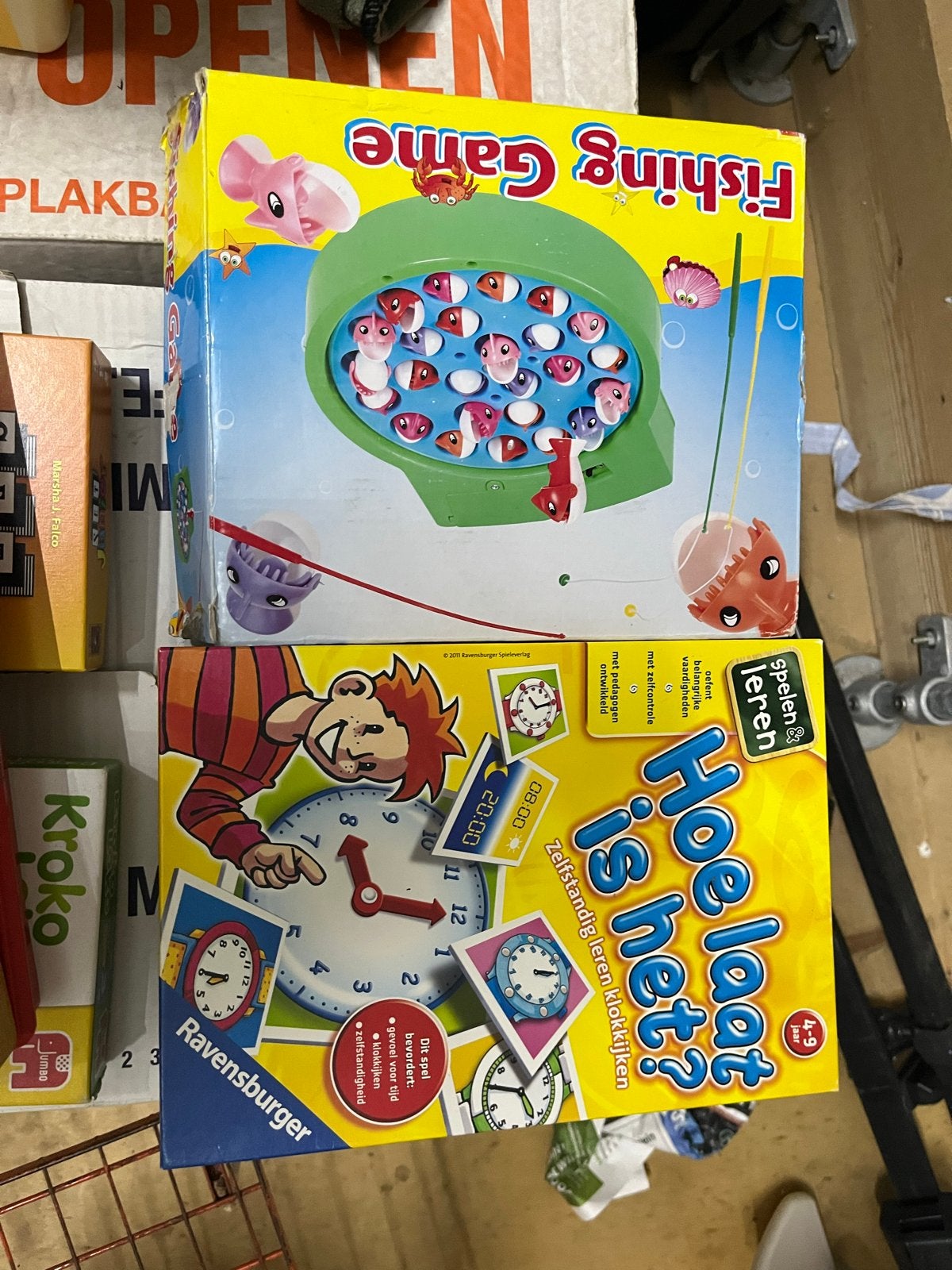 Diverse spelletjes:Fishing Game en ik lees en schrijfletters, Ophalen, Zo goed als nieuw, Jongen of Meisje