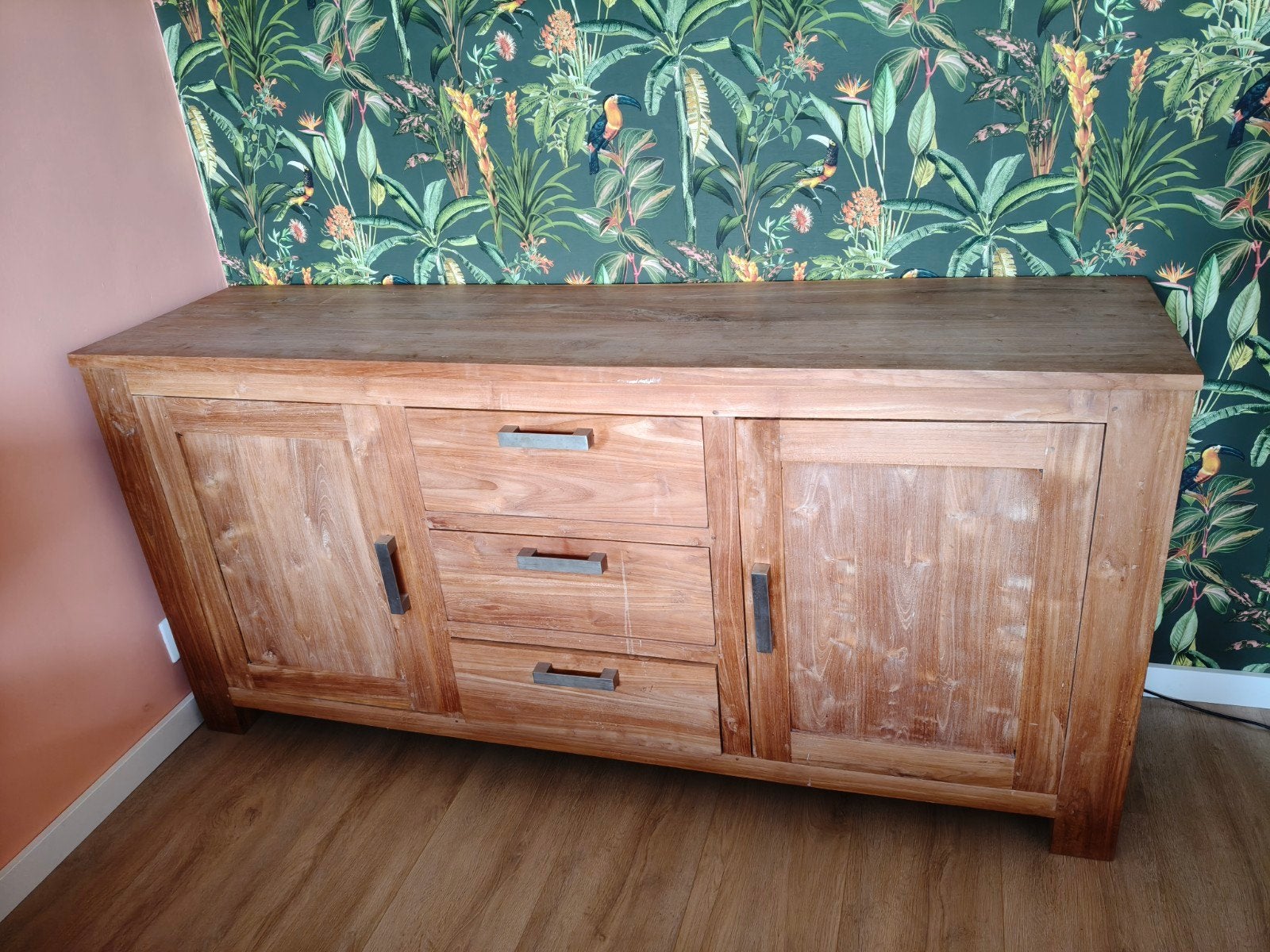 massief houten dressoir, Ophalen, Zo goed als nieuw, 25 tot 50 cm, 150 tot 200 cm