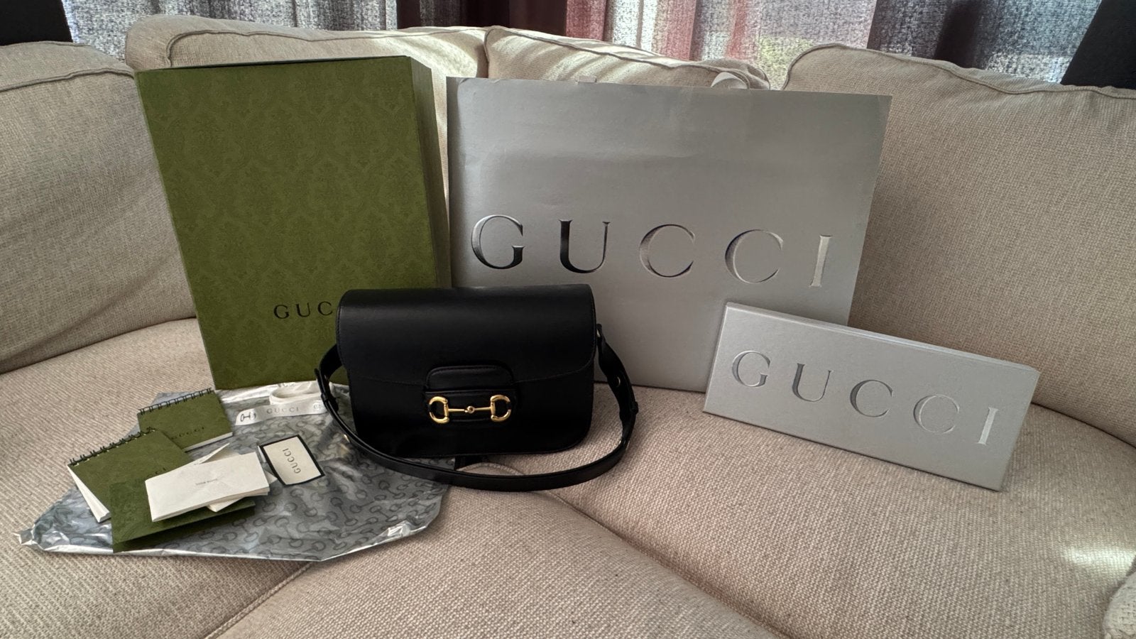 Gucci Horsebit 1955, Ophalen of Verzenden, Gebruikt, Zwart, Handtas