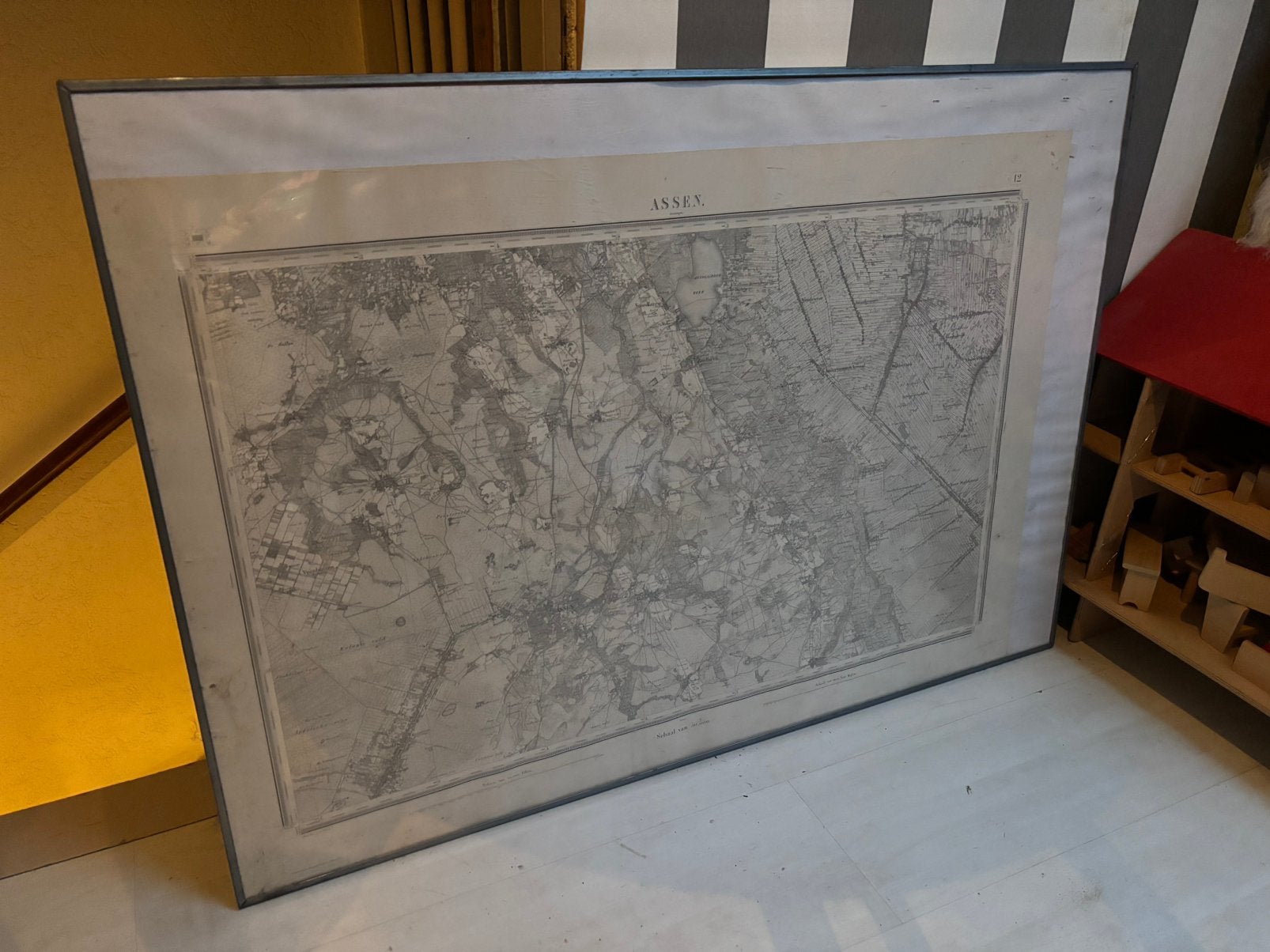 Oude Topografische kaart van Assen, Overige typen, Ophalen of Verzenden, Zo goed als nieuw, 1800 tot 2000