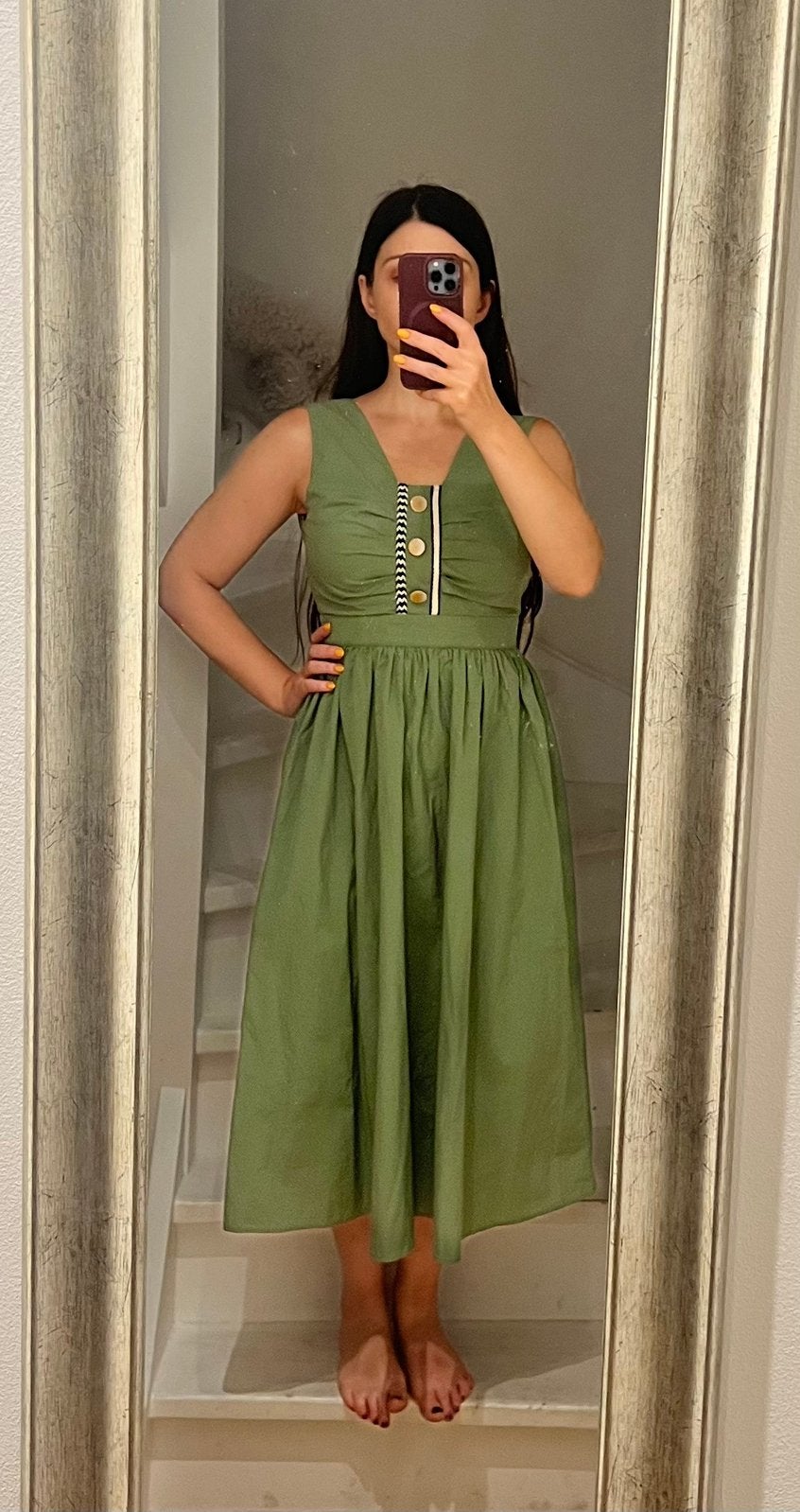 LILY groene mouwloze midi jurk – dirndl stijl – XS, Kleding | Dames, Jurken, Lily, Ophalen of Verzenden, Zo goed als nieuw, Maat 34 (XS) of kleiner
