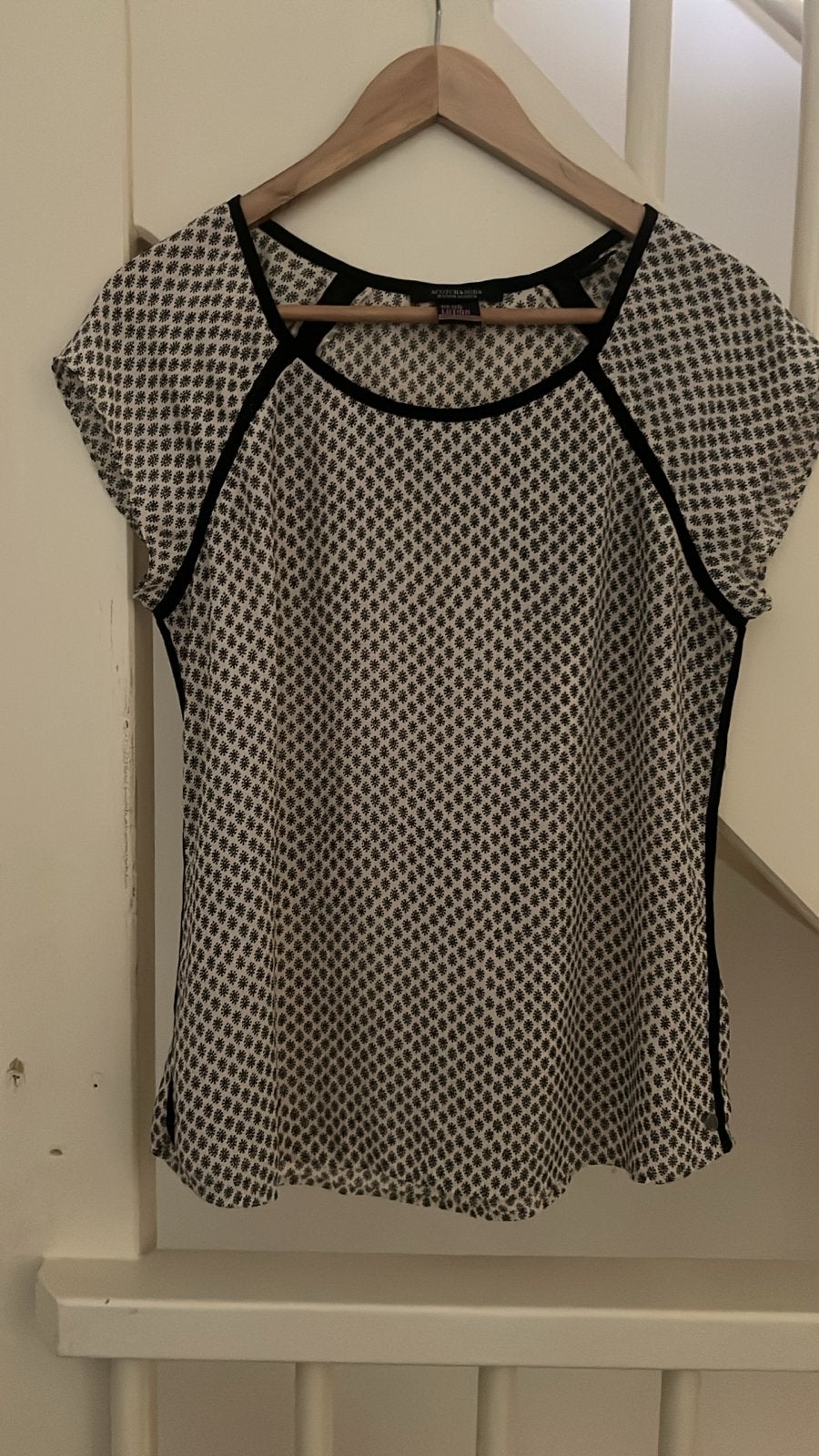 Scotch & Soda Maison Scotch Blouse, Zwart, Ophalen of Verzenden, Zo goed als nieuw, Korte mouw