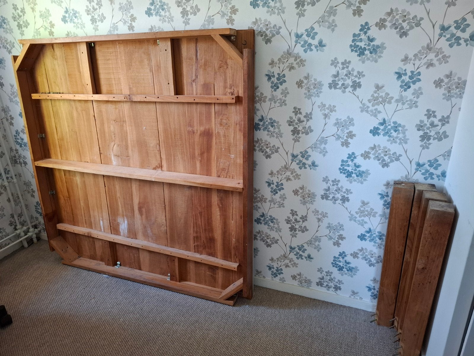 Teakhouten tafel massief., Ophalen, Gebruikt, Teakhout, Rechthoekig