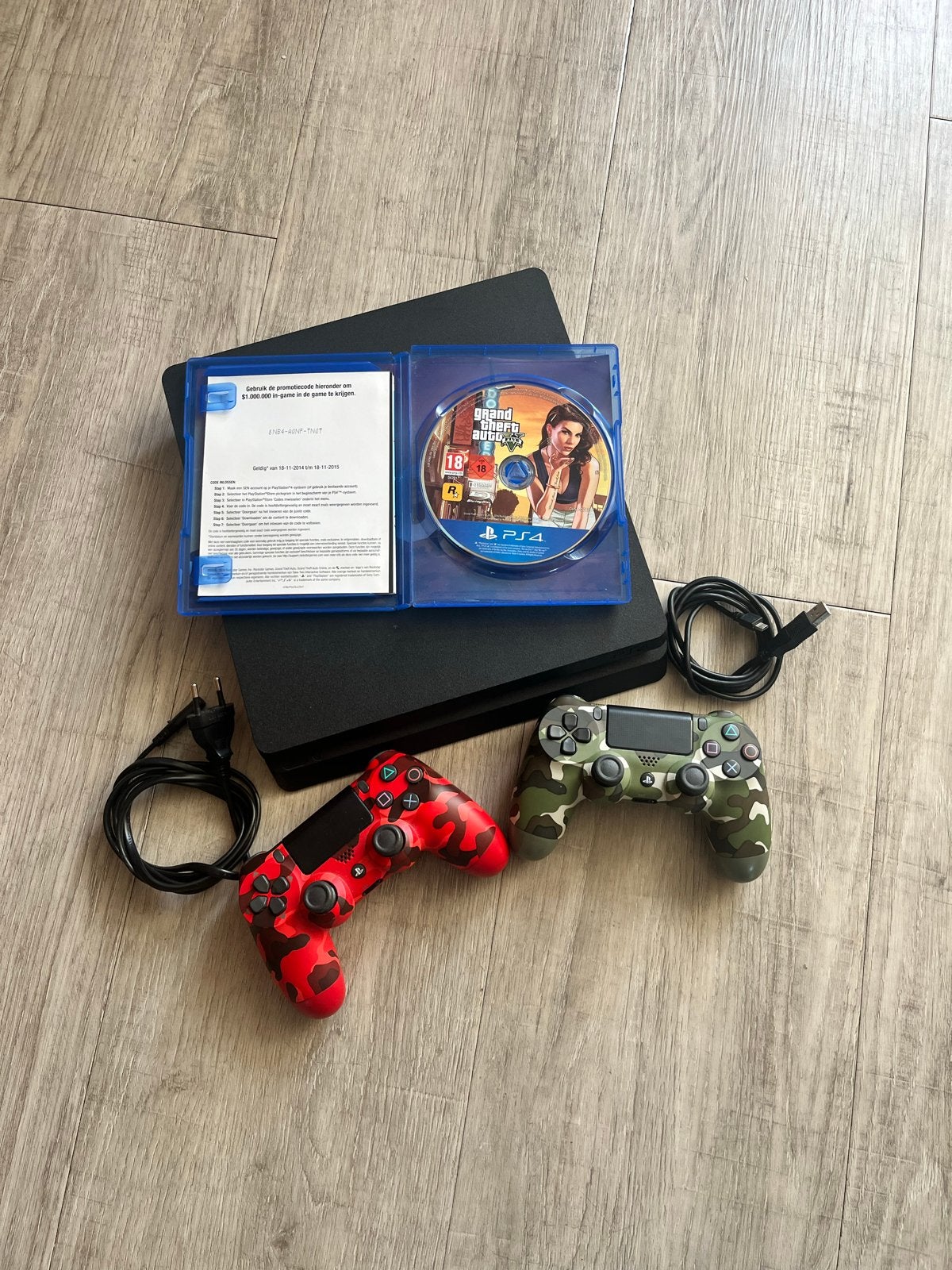 Playstation 4 Pro 1TB met 2 controllers en GTA 5, Met 2 controllers, Ophalen of Verzenden, 1 TB, Pro