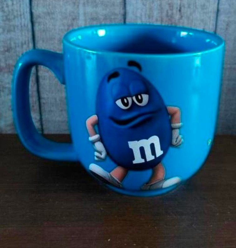 Grote Blauwe M&M's Mok (Bink) – XL Keramiek, Ophalen of Verzenden, Zo goed als nieuw, Gebruiksvoorwerp
