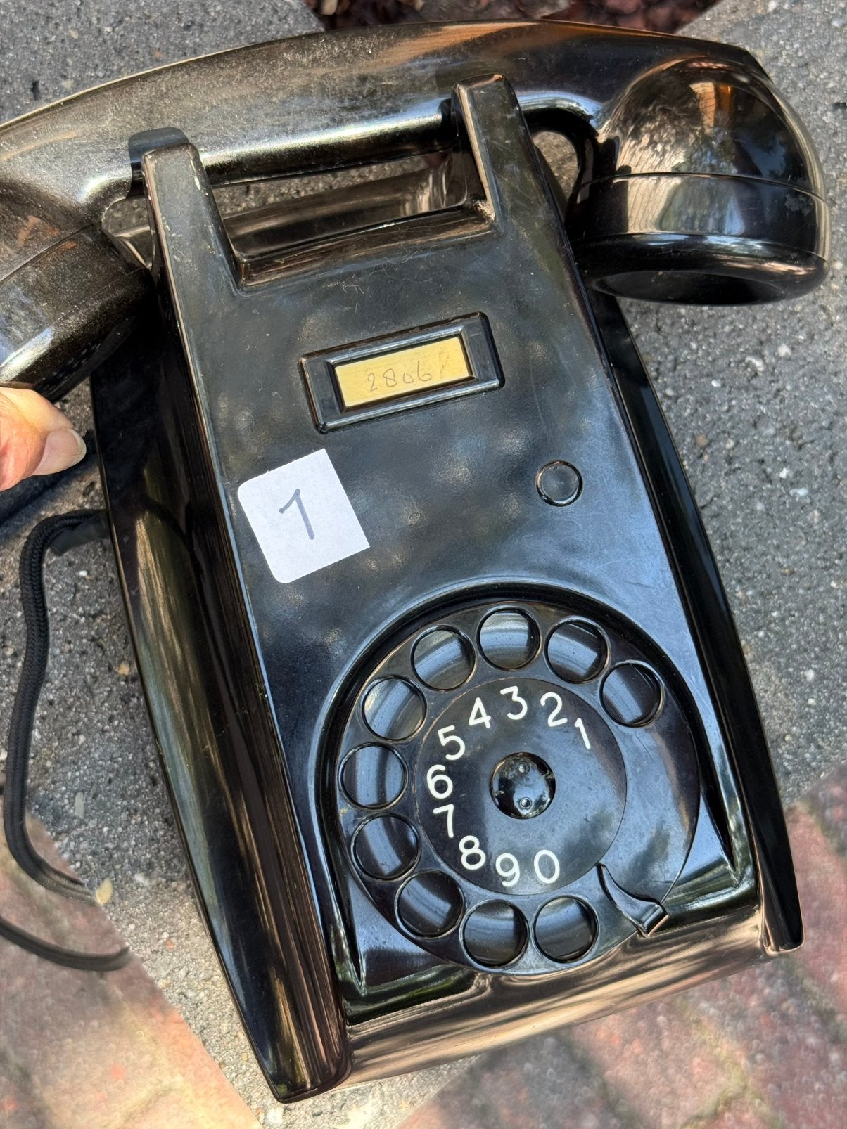 Ericsson PTT bakelieten wandtelefoon 1965 draaischijf Rijen, Ophalen, Gebruikt, Met draaischijf
