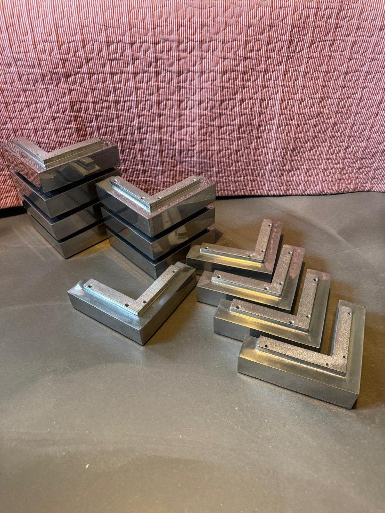 12 stuks Leolux meubel bank hoekpoten RVS 5,5 cm hoog, Ophalen, Gebruikt, Zilver, Metaal