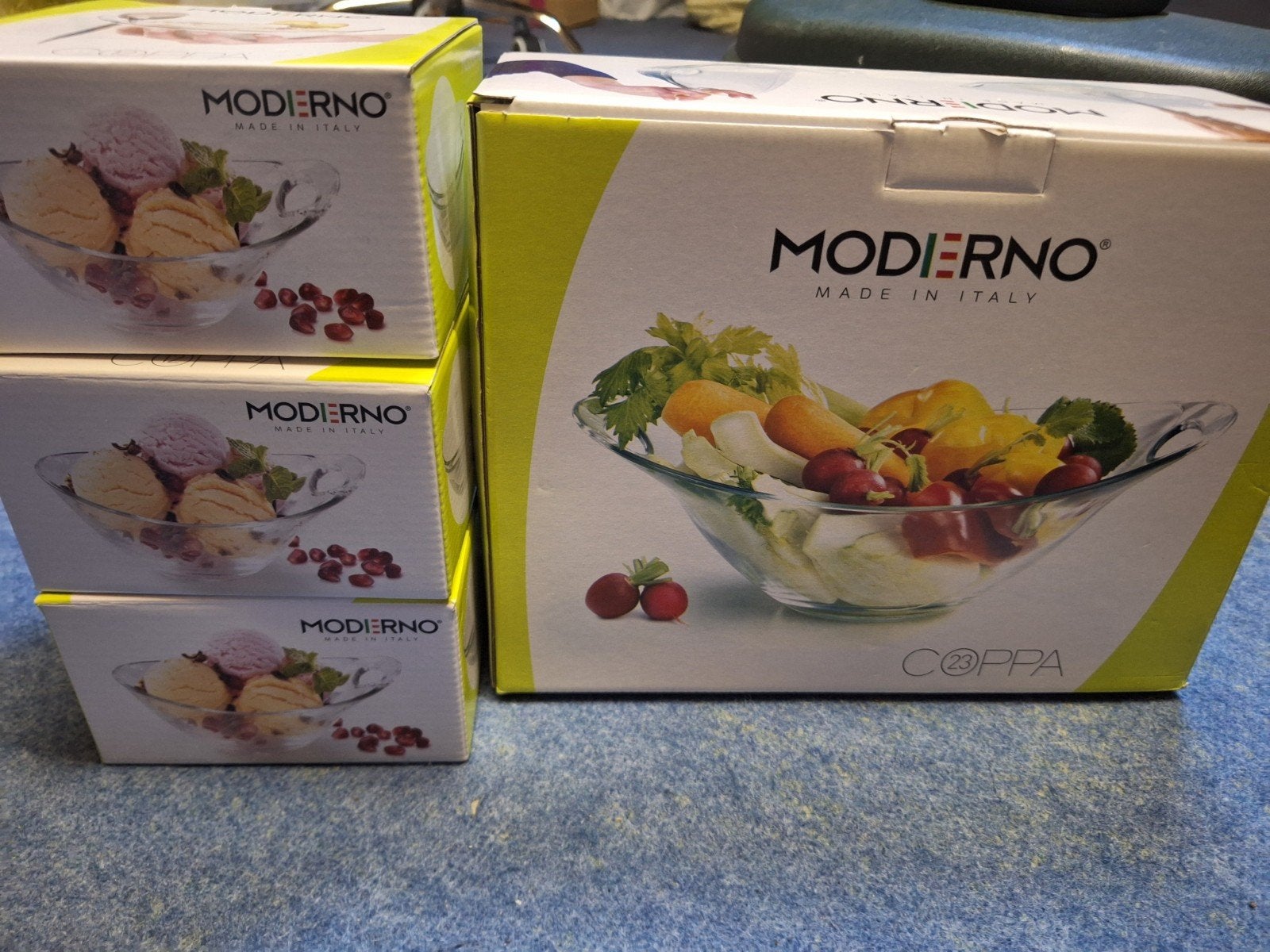 Moderno Coppa glazen schalen set - Made in Italy, Verzenden, Nieuw, Overige stijlen, Glas