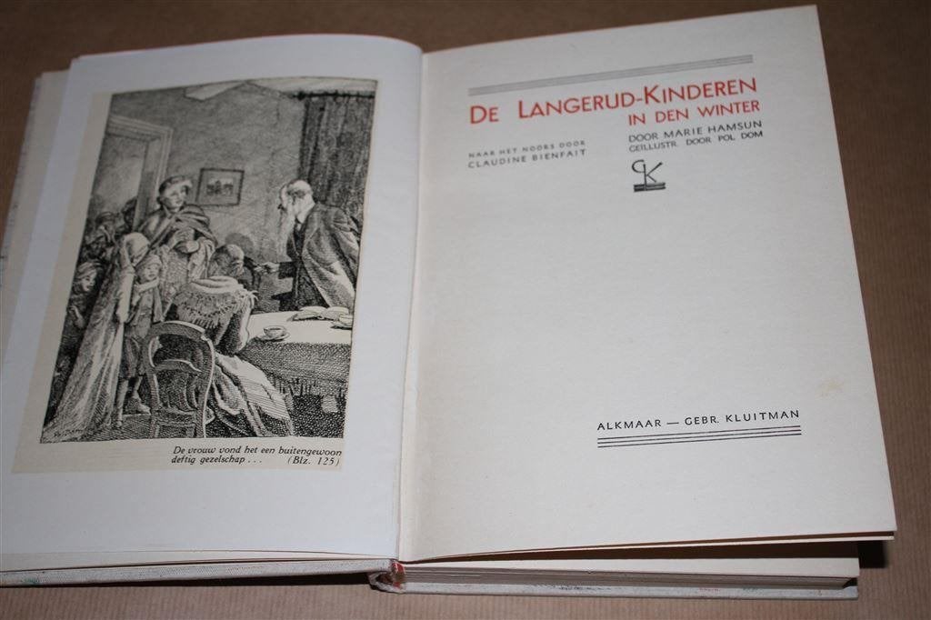 De Langerud-kinderen in den winter. Hamsun. Kluitman 1938., Verzenden, Gelezen
