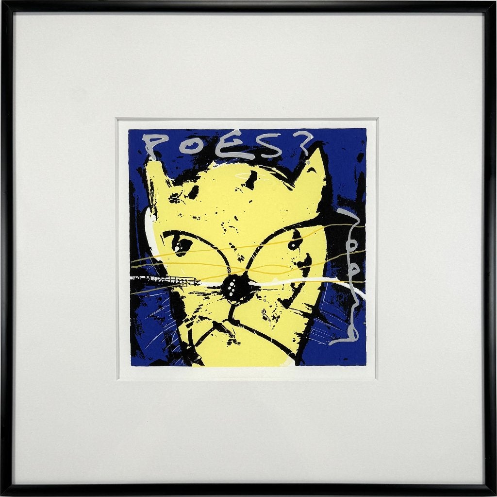 555. Zeefdruk, Herman Brood – "Poes?", 1999, Antiek en Kunst, Ophalen of Verzenden