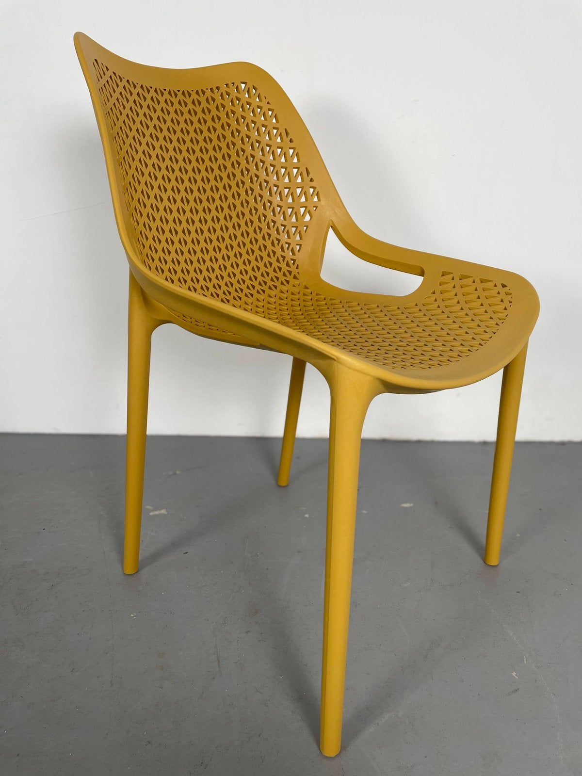 7x Luxe kuipstoelen voor binnen en buiten mosterdgeel, Ophalen, Kunststof, Overige kleuren, Nieuw