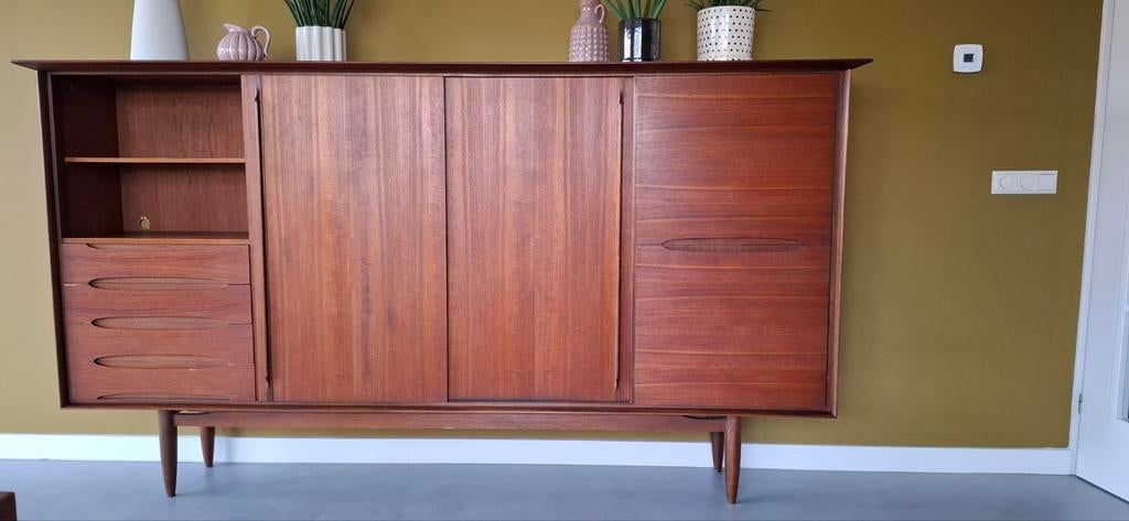 Vintage highboard Hilker, Ophalen, Gebruikt, Minder dan 150 cm, Minder dan 100 cm