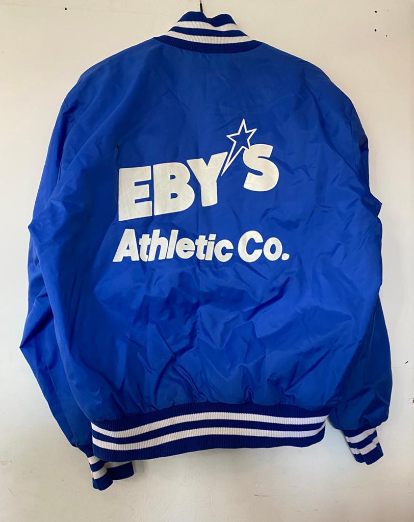 Varsity jack , DeLong , made in USA , jaren 90, Maat 52/54 (L), Blauw, USA, Ophalen of Verzenden