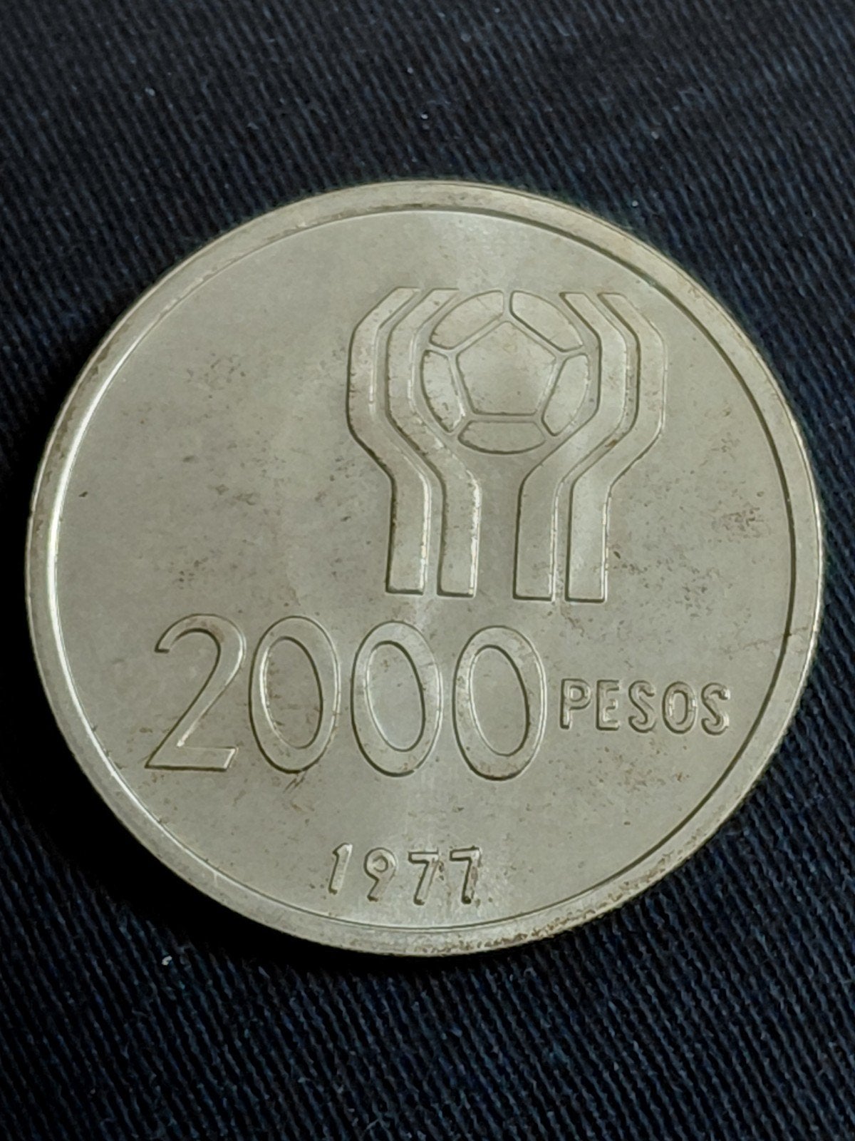 Argentinië 2000 Pesos 1977 (WK 1978) - Zilver, Postzegels en Munten, Verzenden, Zuid-Amerika, Losse munt, Zilver