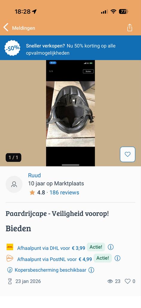 Cape mt 56, Dieren en Toebehoren, Paardrijkleding, Ophalen of Verzenden, Cap
