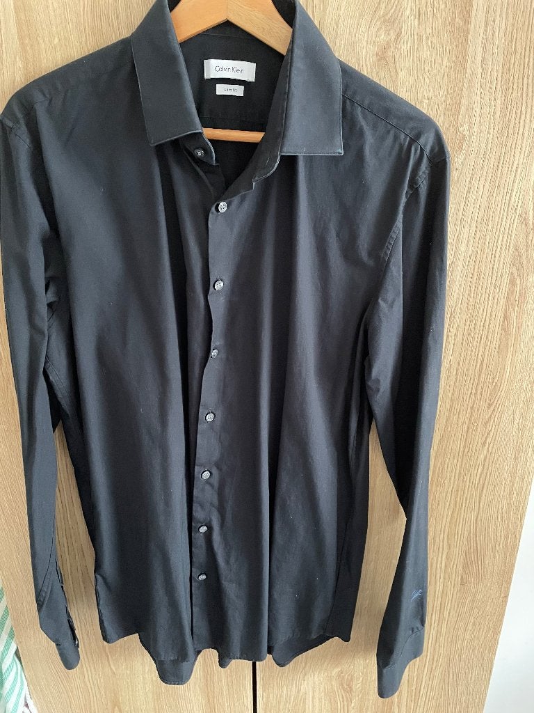 Overhemd maat 41 (L) van Calvin Klein, Calvin Klein, Zwart, Ophalen of Verzenden, Zo goed als nieuw