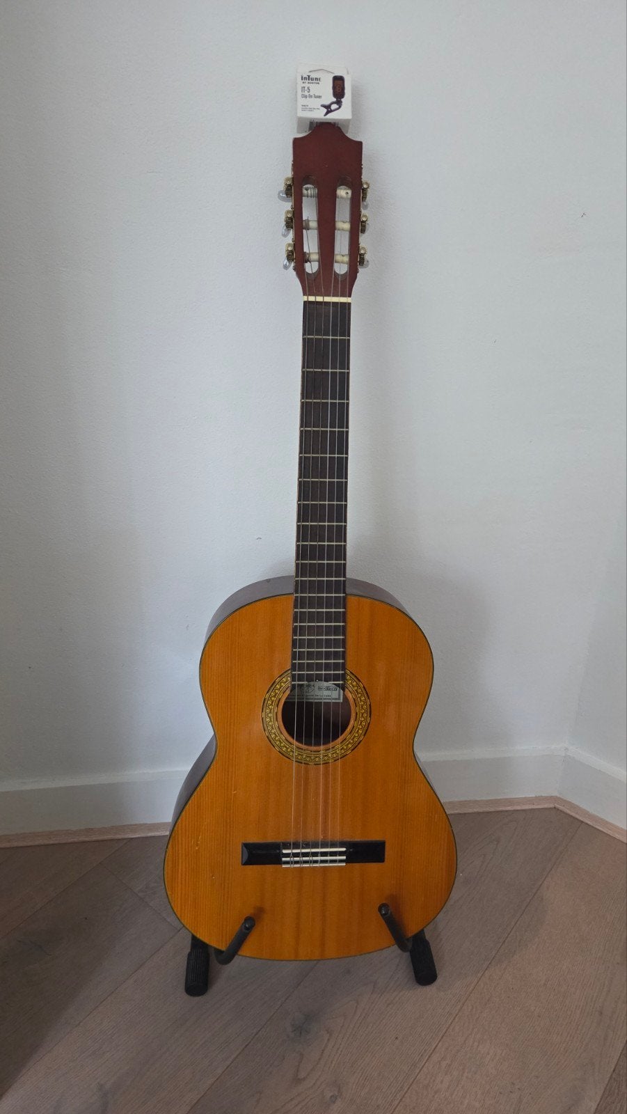 Klassieke gitaar - standaard - tuner, Ophalen, Gebruikt, Klassieke of Spaanse gitaar
