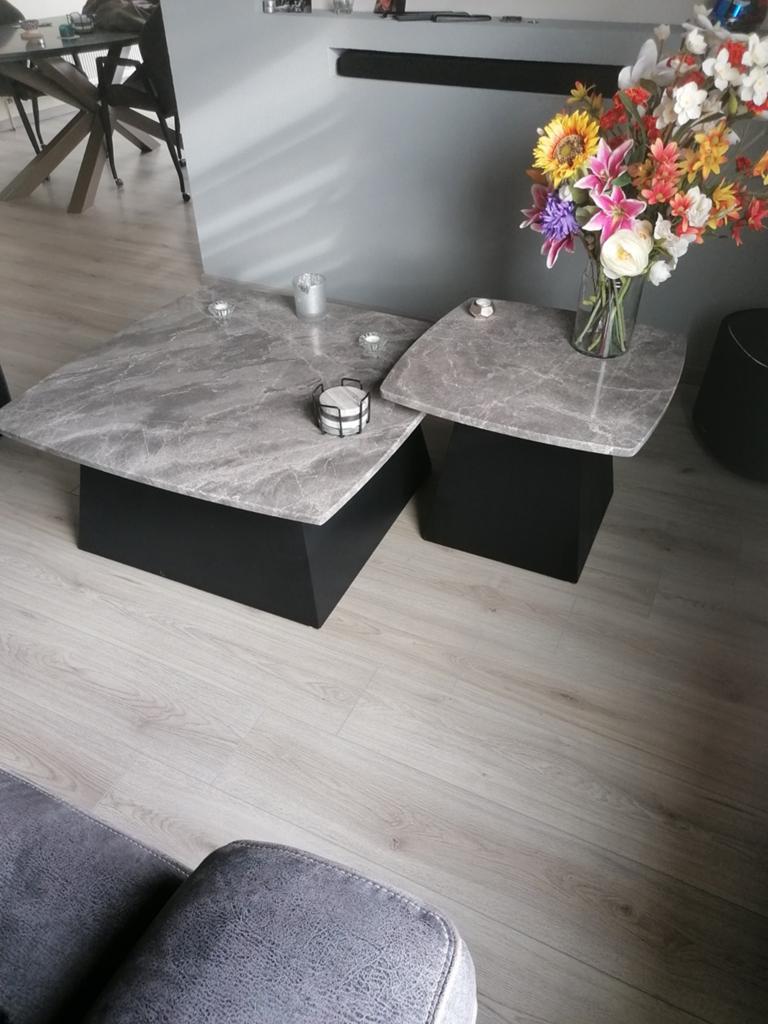 Salontafel 2x  Richmond MARMER., Ophalen, 50 tot 100 cm, Vierkant, 50 tot 100 cm