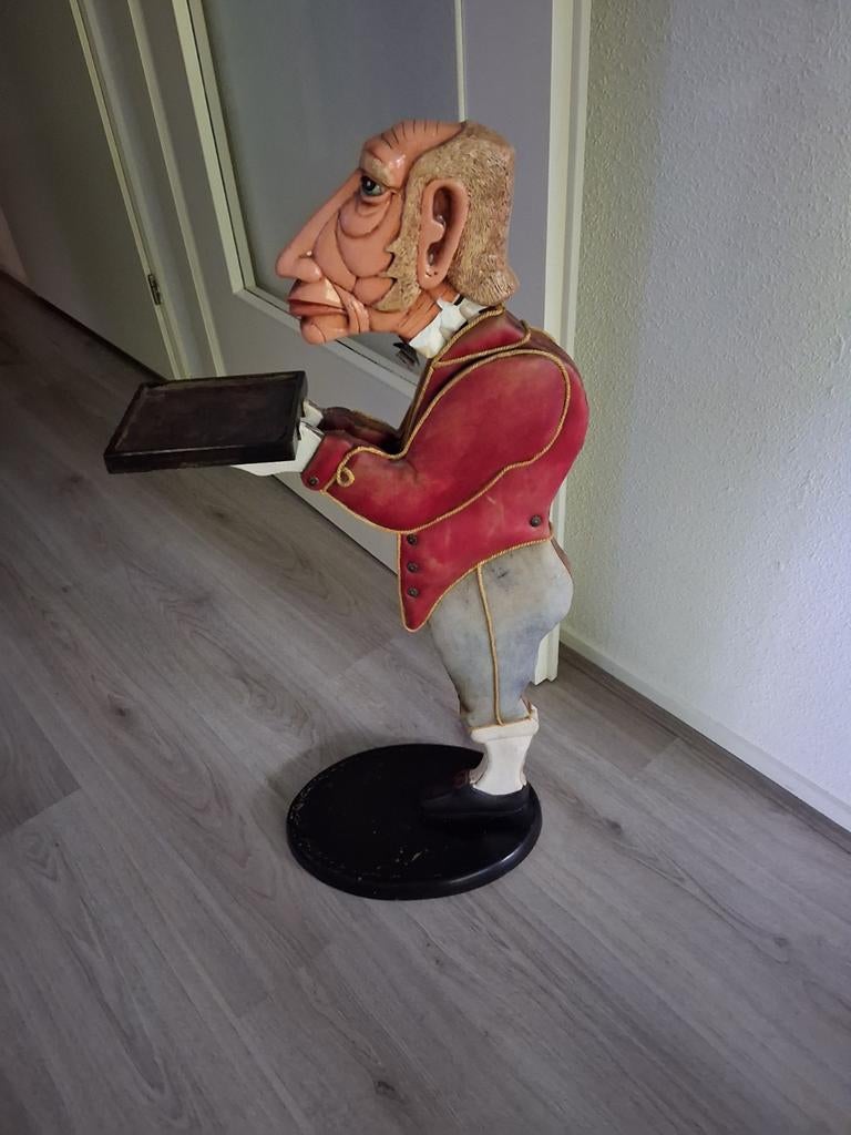 Unieke butler beeld met dienblad - decoratief object, Antiek en Kunst, Ophalen