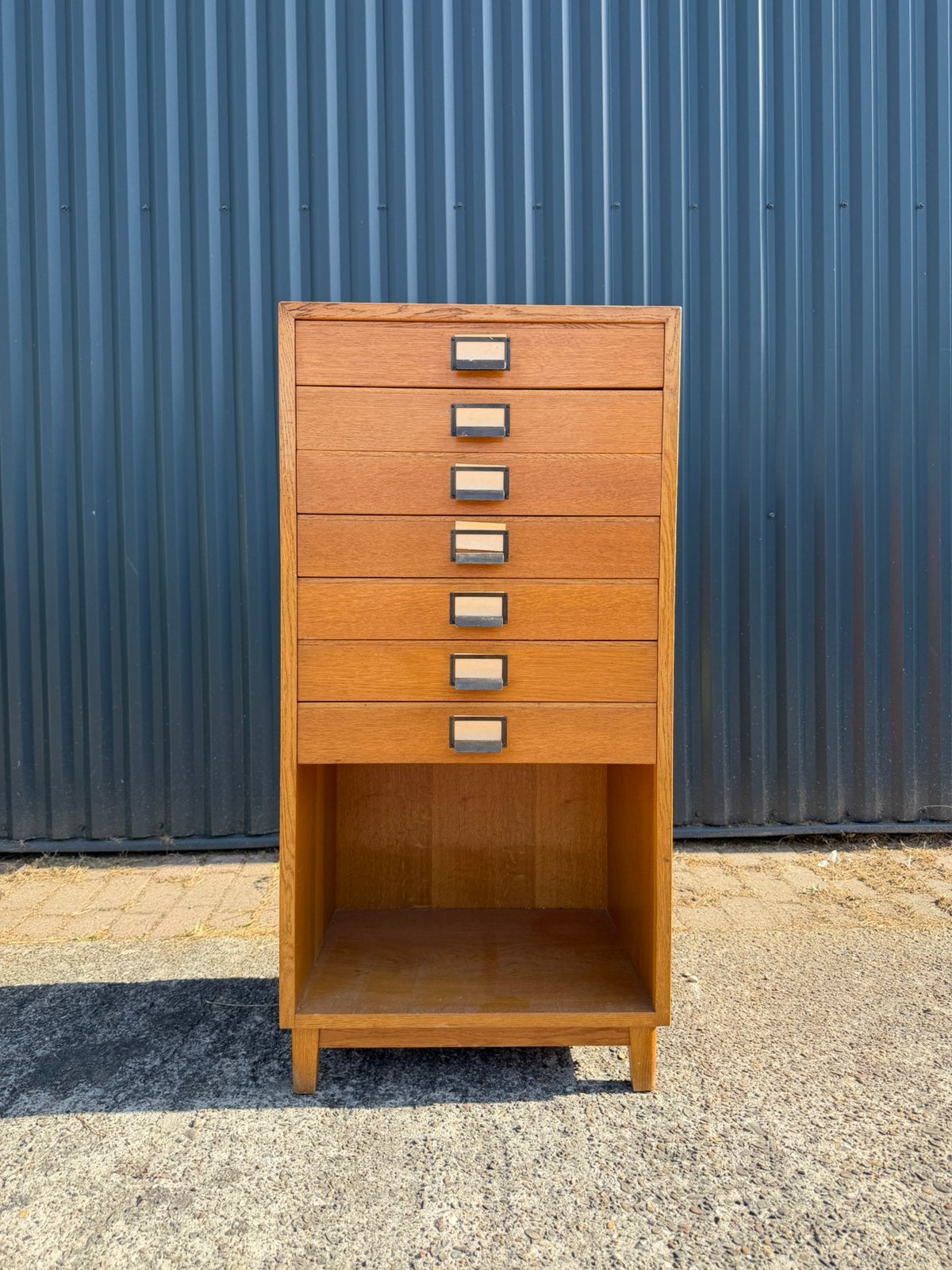 Vintage ladekast kast, Huis en Inrichting, Kasten | Roldeurkasten en Archiefkasten, Ophalen, Gebruikt, 50 tot 100 cm, X