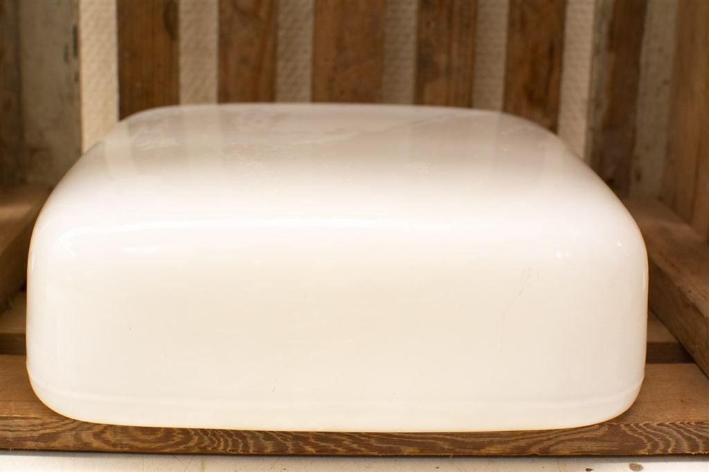 Opaline vierkante lampenkap 38906, Ophalen of Verzenden, Gebruikt, Vierkant, Glas