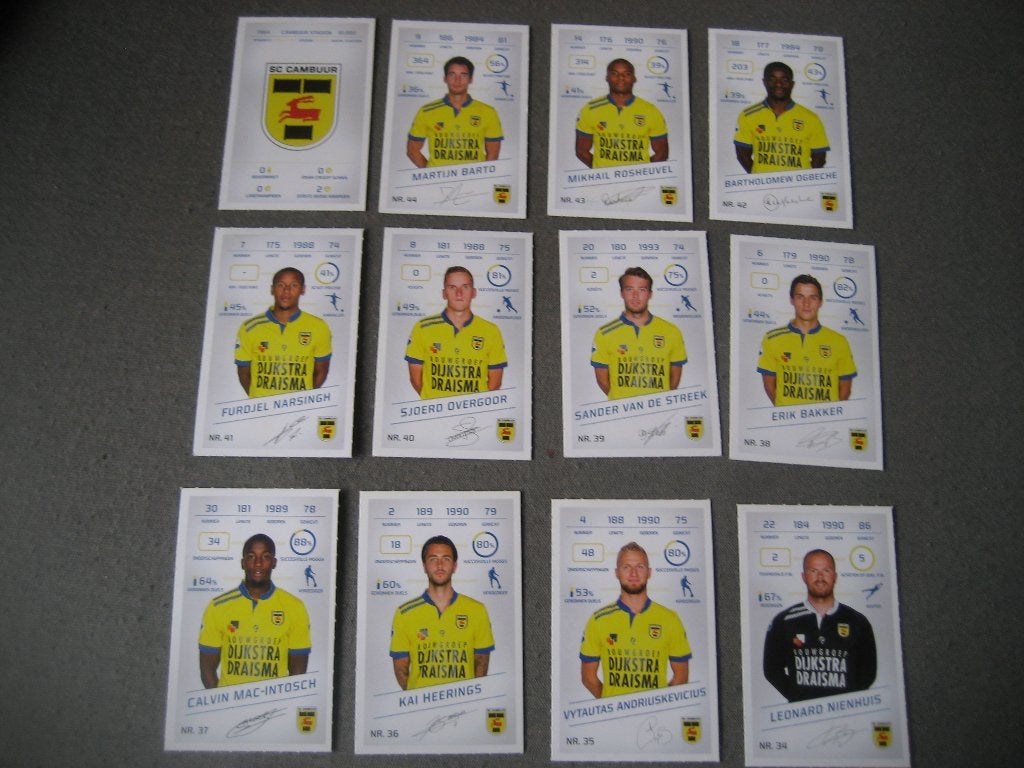 cambuur voetbalplaatjes, Ophalen of Verzenden, Zo goed als nieuw, Meerdere plaatjes