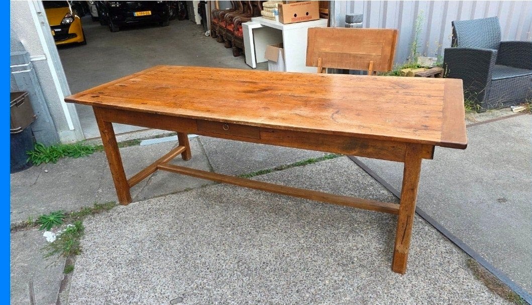 zeer grpte Franse kersenhouten boeren eerrafel 3 m., Antiek en Kunst, Ophalen