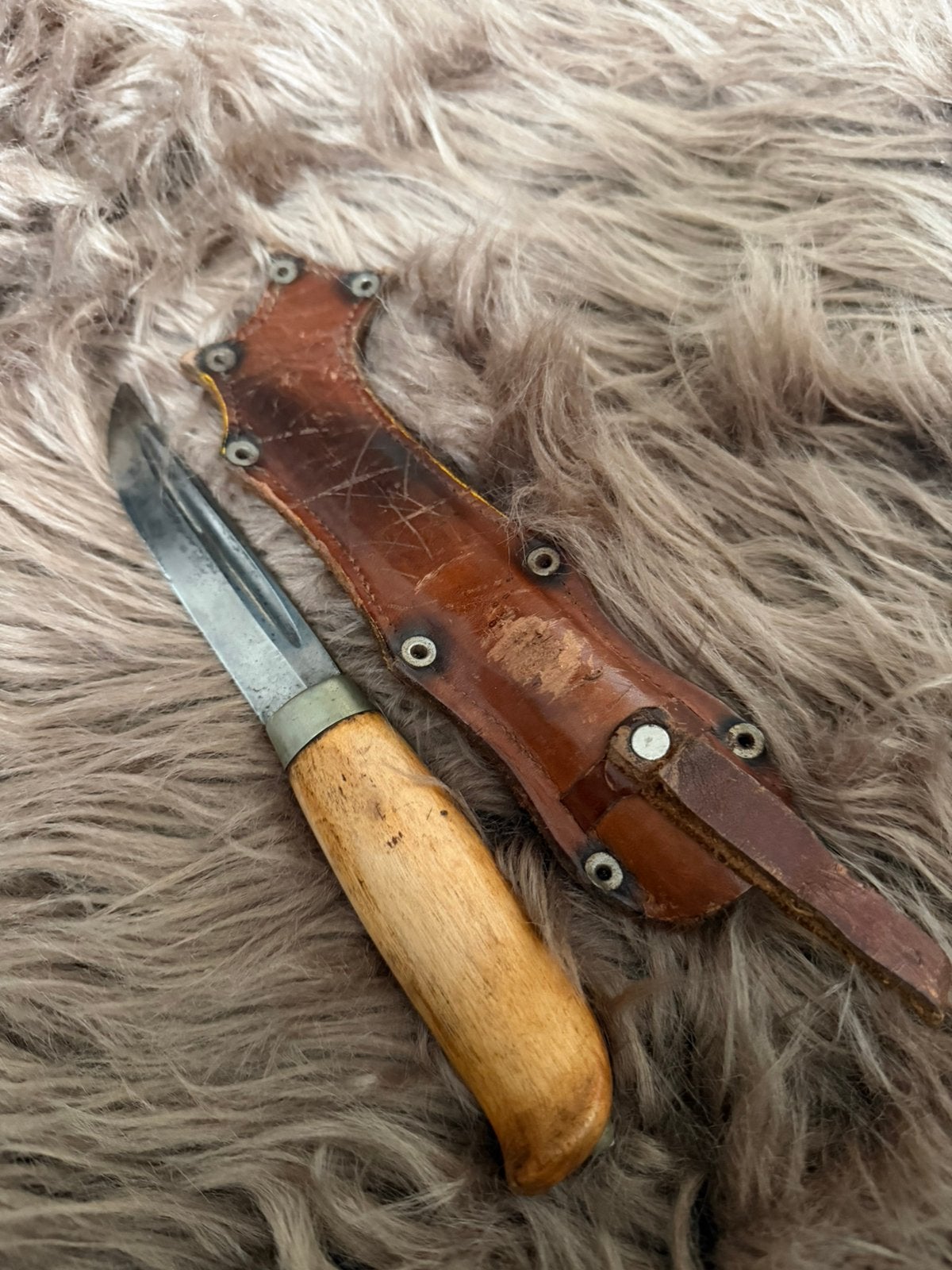Fins Puukko Mes handgemaakt Jachtmes met Leren Schede, Ophalen of Verzenden, Overige soorten, Mes of Dolk