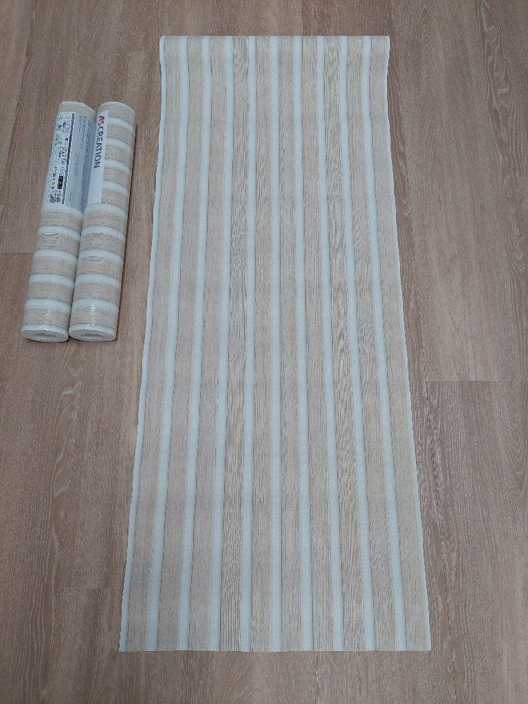 Vliesbehang lattenwand A.S. CRÉATION houtlook, Overige patronen, Beige, Overige merken, Ophalen of Verzenden