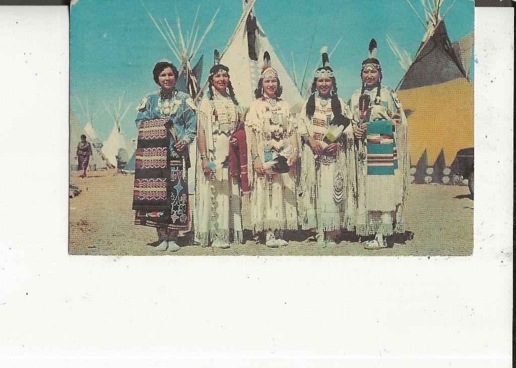 Indianen Vijf Indianenmeisjes, Ophalen of Verzenden, Gelopen, Overige thema's