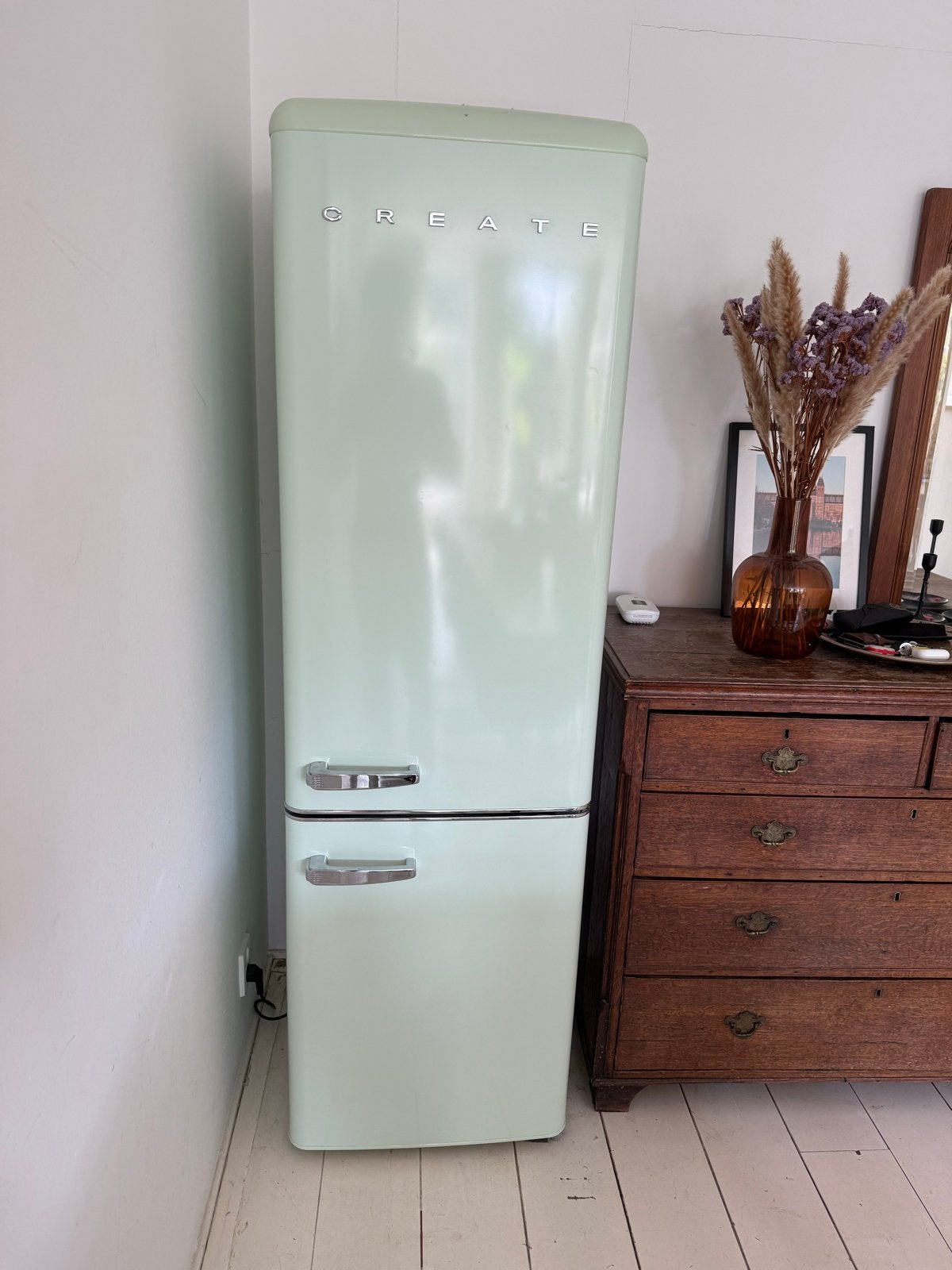 Create - Fridge Stylance (retro lichtgroen), Witgoed en Apparatuur, Koelkasten en IJskasten, Ophalen, 200 liter of meer, Met aparte vriezer