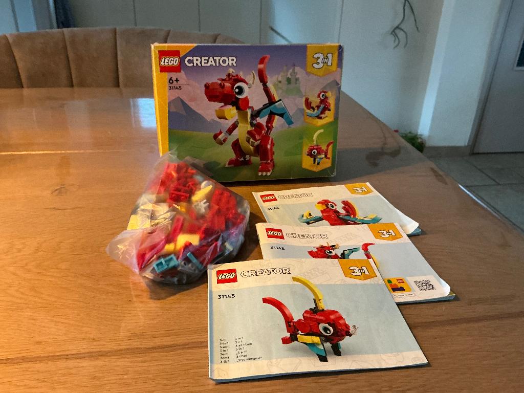 Lego creator 3 in 1 draak 31145, Kinderen en Baby's, Speelgoed | Duplo en Lego, Ophalen, Gebruikt, Lego, Creator