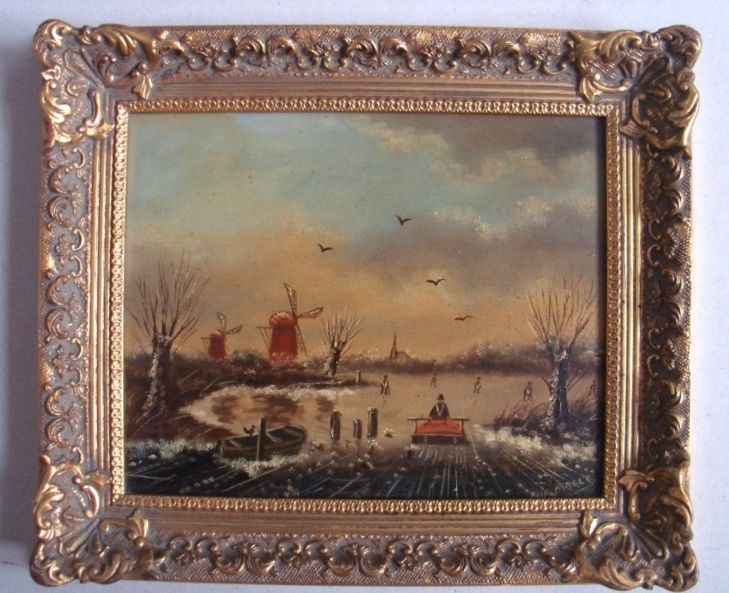 Hollandse School  - Chris Parels (?) -  Wintergezicht, Verzenden