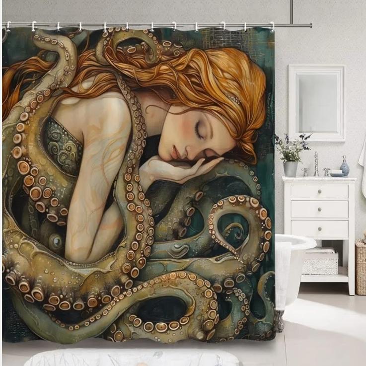 Douchegordijnen Horror zeemonsters (180x200cm), Ophalen of Verzenden, Nieuw