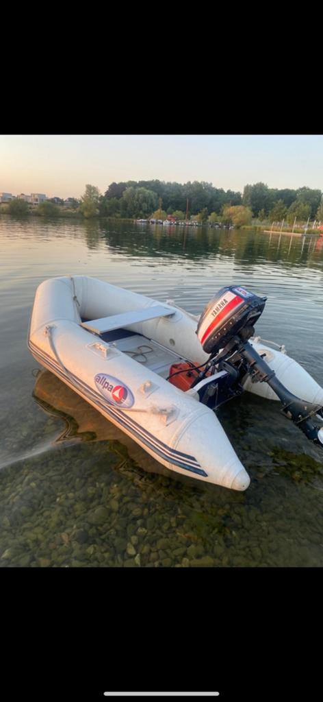 Alpha rubberboot met Buitenboordmotor., Watersport en Boten, Accessoires en Onderhoud, Ophalen
