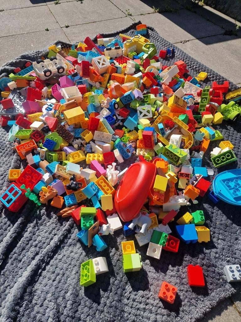 Grote partij Duplo met zelfrijdende trein en veel rails, Ophalen, Gebruikt, Meerdere sets, Duplo