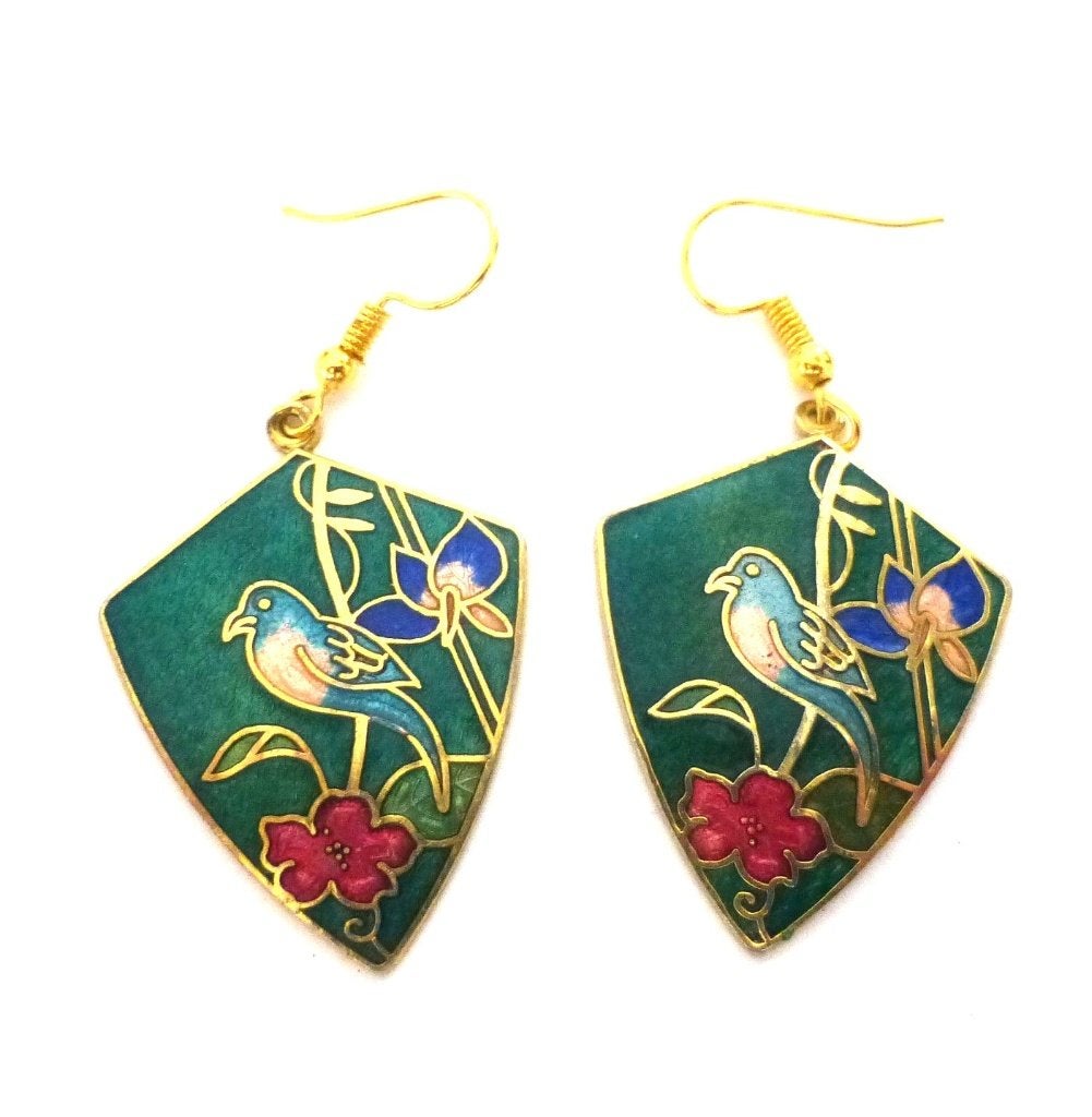 Cloisonnee oorbellen, Verzenden, Zo goed als nieuw, Overige materialen