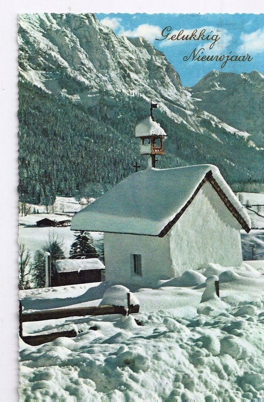 V31 gelopen oude kerstkaart gelukkig nieuwjaar, Ophalen of Verzenden, 1960 tot 1980, Gelopen, Feest(dag)