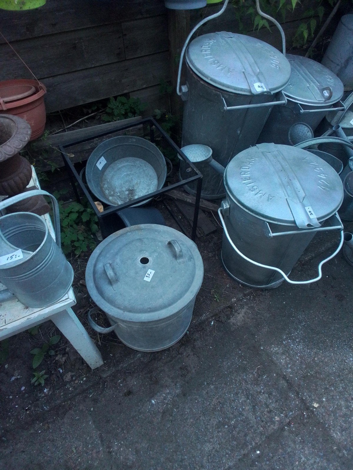 Grote zinken vuilnisbak Amsterdam 55 liter, Ophalen