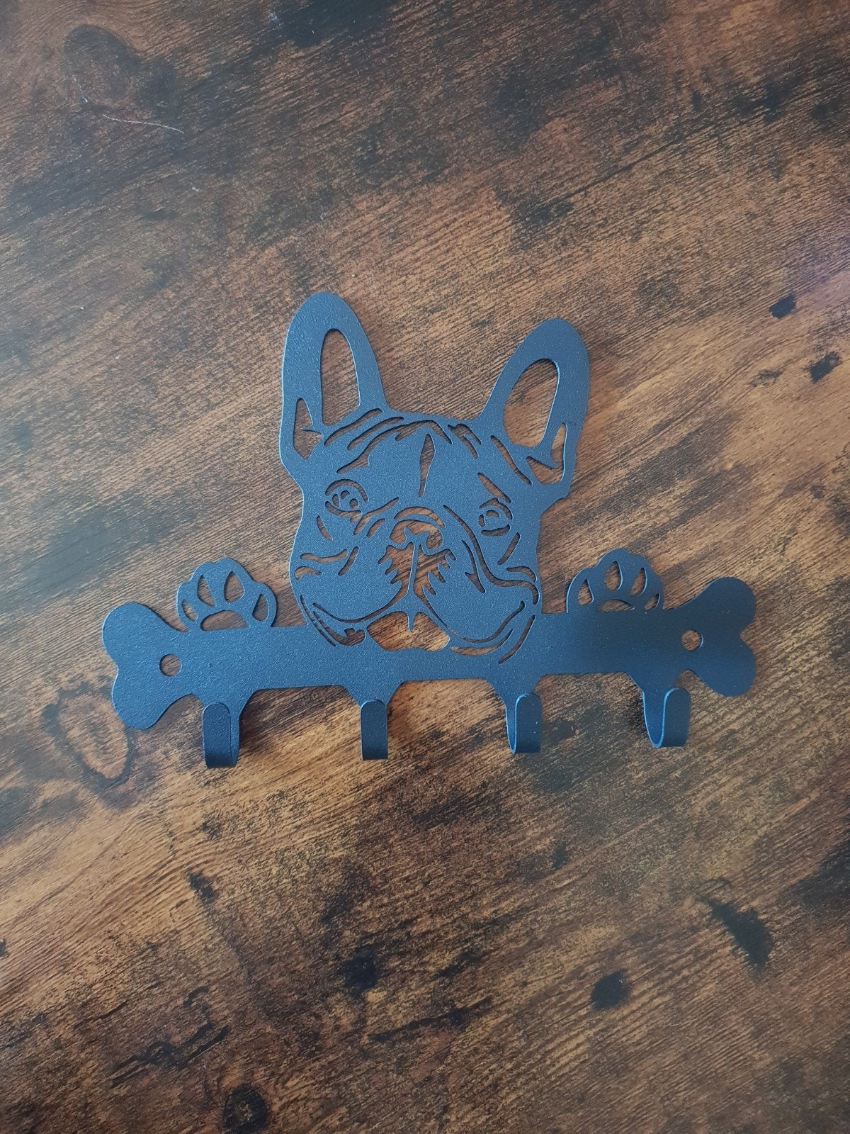 Bulldog Sleutelhouder Wanddecoratie - 21x14 cm, Ophalen of Verzenden, Nieuw, Zwart, Metaal