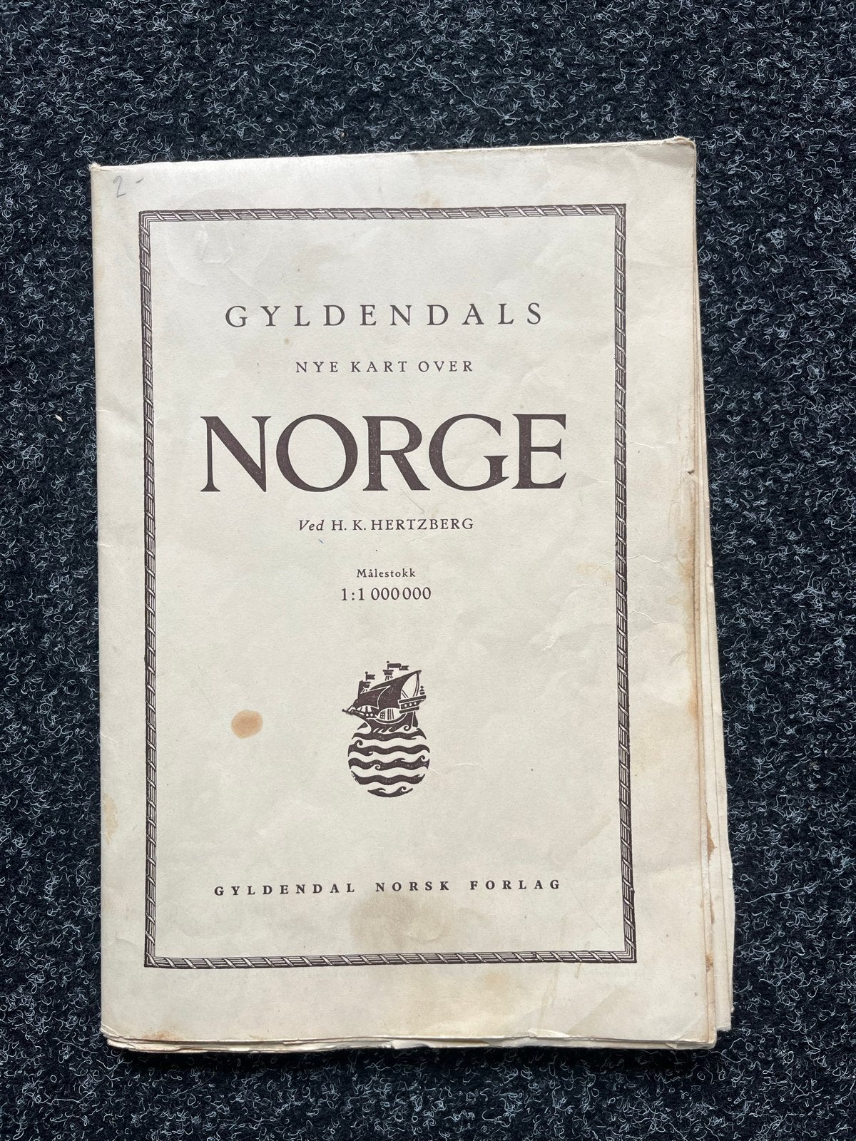 Oude Gyldendals kaart van Noorwegen - H.K. Hertzberg, Europa Overig, Landkaart, 1800 tot 2000, Ophalen