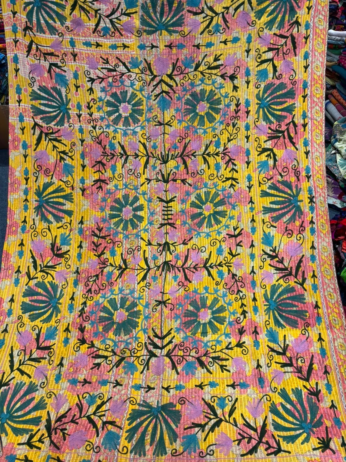 Coming soon - Vrolijke Kantha deken/sprei 1 persoons, Katoen, Woondeken, Verzenden, 200 cm