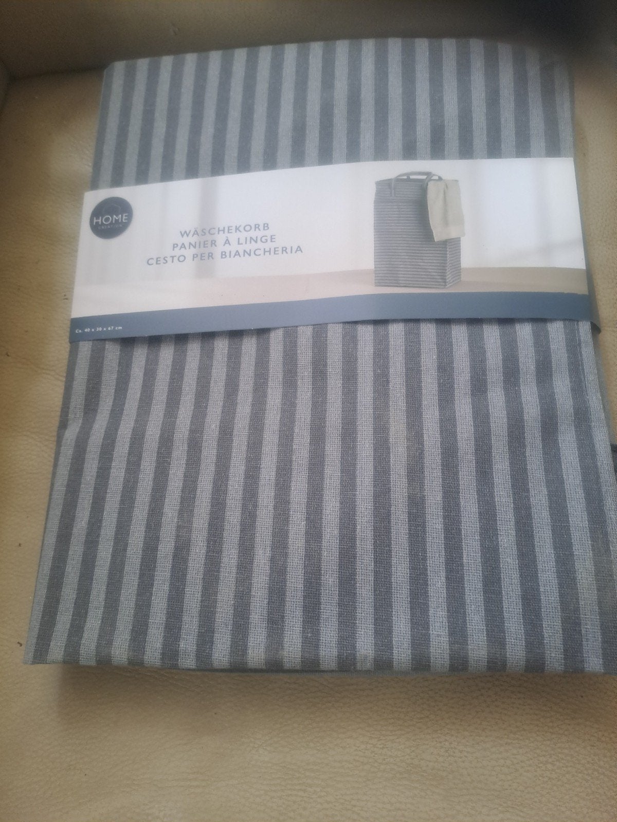 Nieuwe wasmand - grijs gestreept, Ophalen of Verzenden, Nieuw, Grijs, Textiel