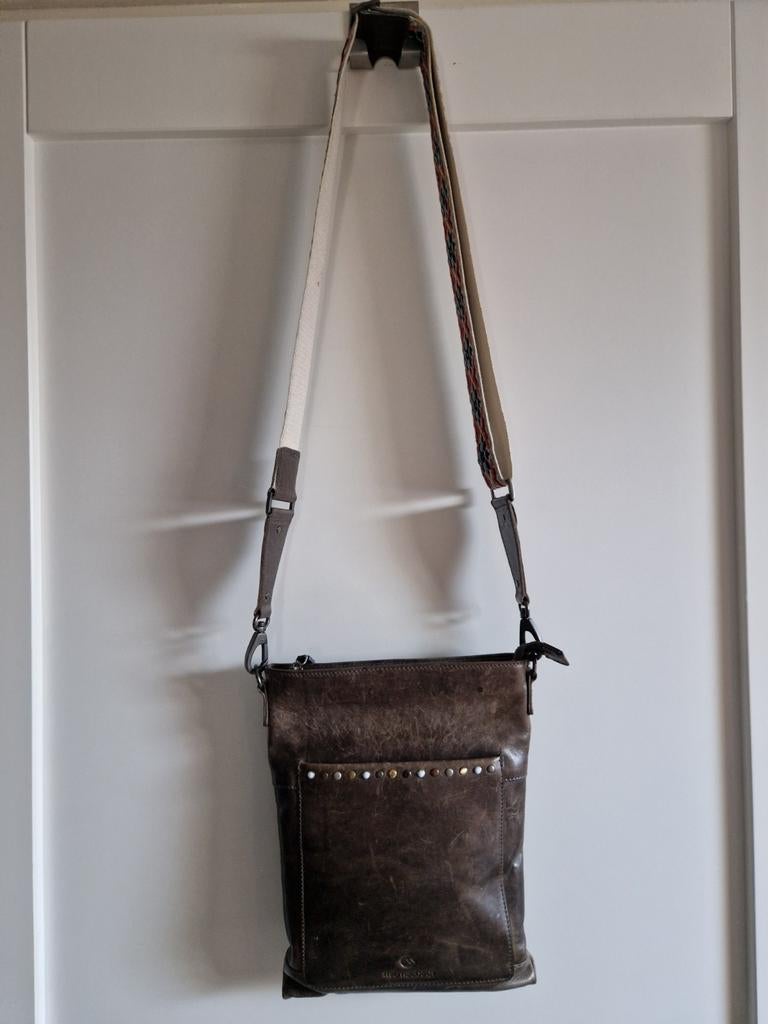 Vintage micmac Navajo crossbody leren tas., Ophalen of Verzenden, Bruin