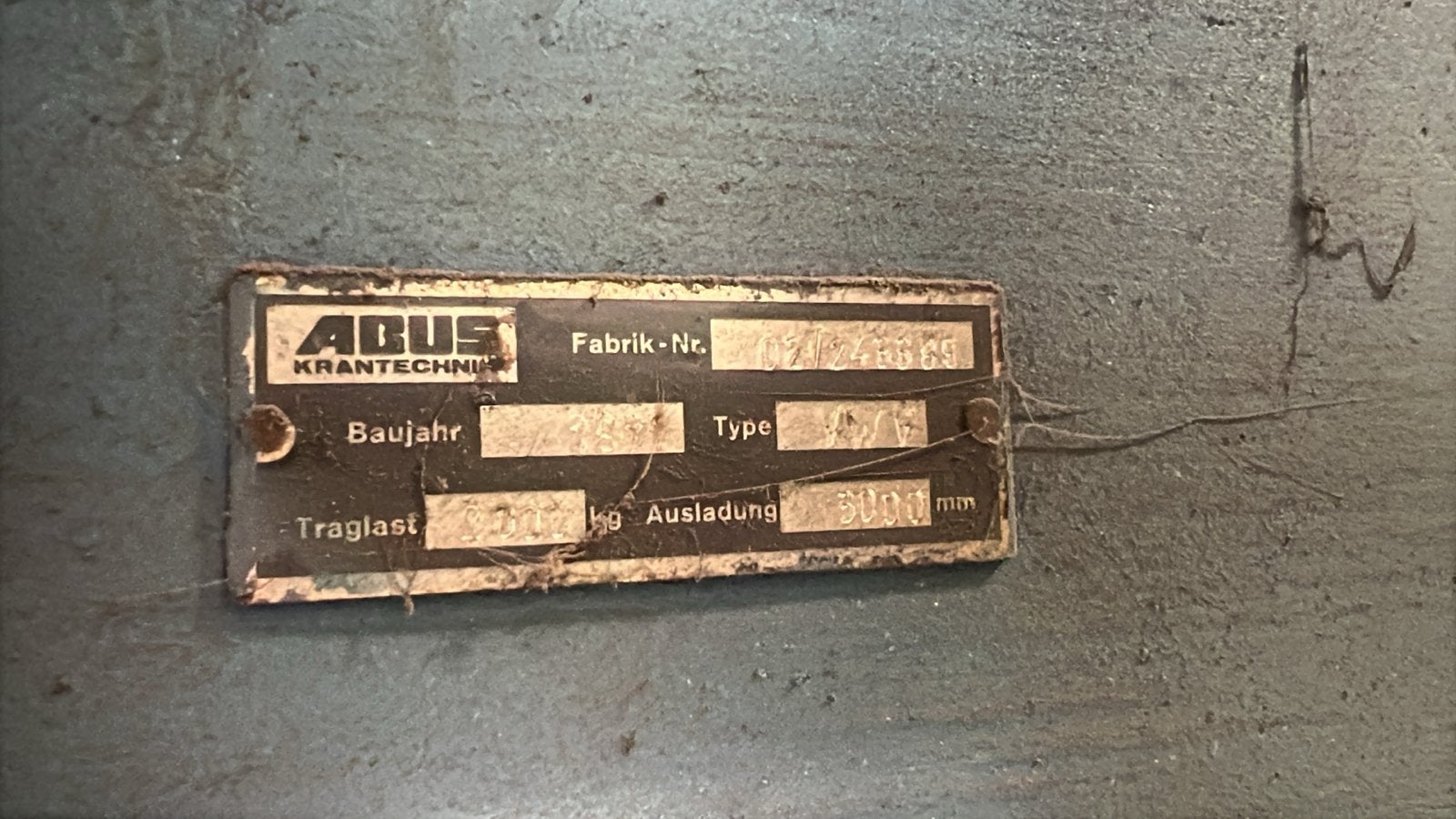 ABUS Kolomzwenkkraan met Tractel Takel - 2000 kg, Ophalen, Kraan