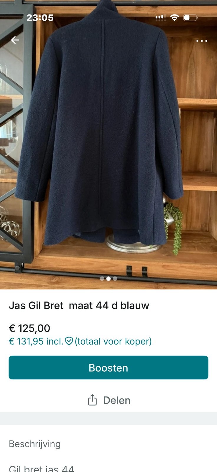 Parka Winterjas 46 gill bret, Ophalen of Verzenden, Zo goed als nieuw, Zwart, Jas of Mantel