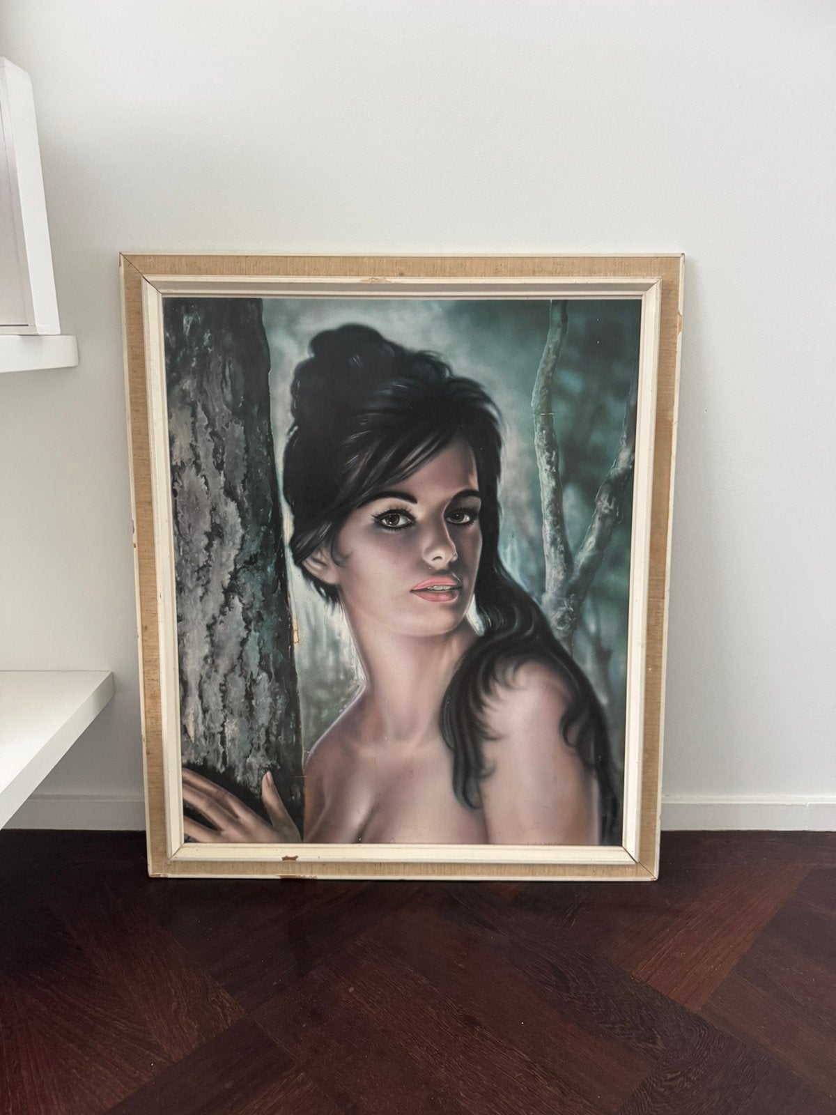 Vintage Jaren 70 kitch schilderij print van Joseph H. Lynch, Ophalen, Paneel, Bijzondere lijst, Print